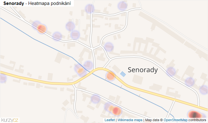 Mapa Senorady - Firmy v části obce.