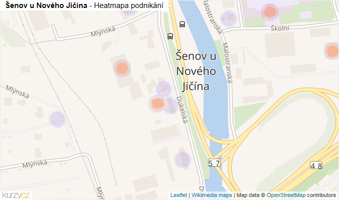 Mapa Šenov u Nového Jičína - Firmy v části obce.