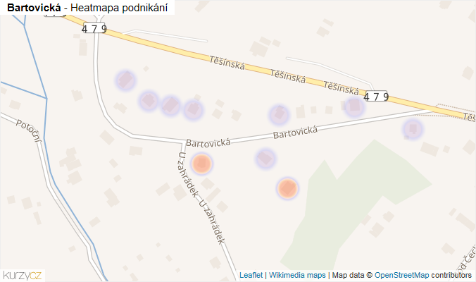 Mapa Bartovická - Firmy v ulici.