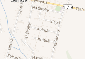 Kolmá v obci Šenov - mapa ulice