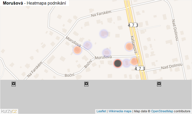 Mapa Morušová - Firmy v ulici.
