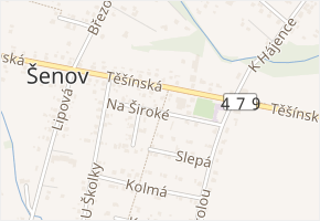Na Široké v obci Šenov - mapa ulice