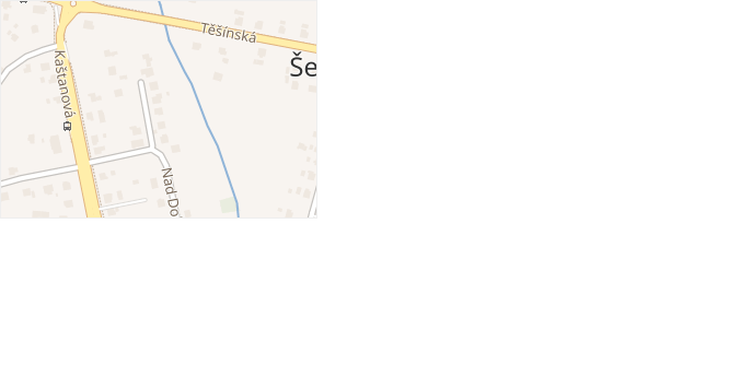 Na Výsluní v obci Šenov - mapa ulice