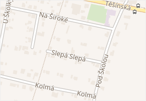 Slepá v obci Šenov - mapa ulice