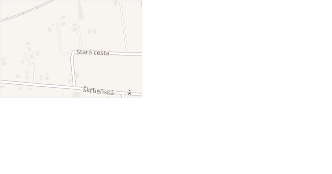 Stará cesta v obci Šenov - mapa ulice