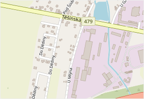 U Mlýna v obci Šenov - mapa ulice