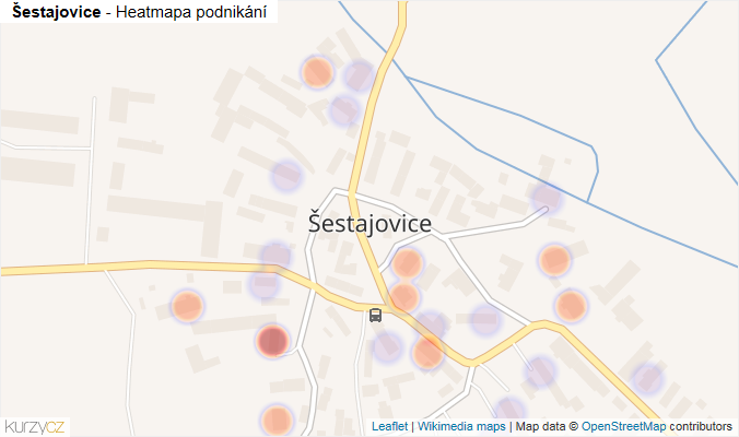 Mapa Šestajovice - Firmy v části obce.