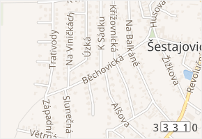 Běchovická v obci Šestajovice - mapa ulice