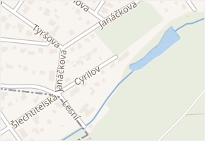 Cyrilov v obci Šestajovice - mapa ulice