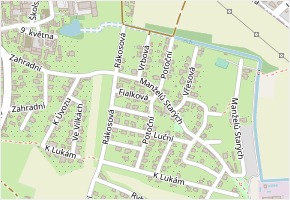 Fialková v obci Šestajovice - mapa ulice