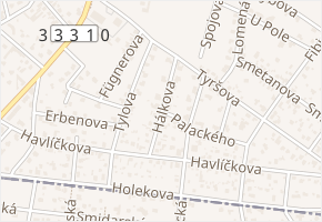 Hálkova v obci Šestajovice - mapa ulice