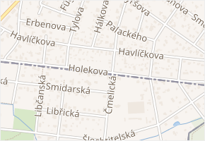 Holekova v obci Šestajovice - mapa ulice
