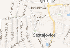 Husova v obci Šestajovice - mapa ulice