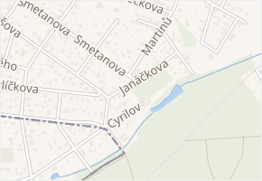 Janáčkova v obci Šestajovice - mapa ulice