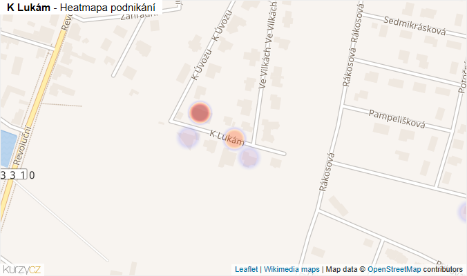 Mapa K Lukám - Firmy v ulici.