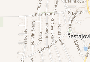 K Sádku v obci Šestajovice - mapa ulice