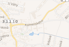Komenského v obci Šestajovice - mapa ulice