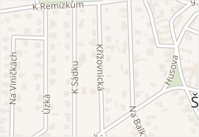 Křížovnická v obci Šestajovice - mapa ulice