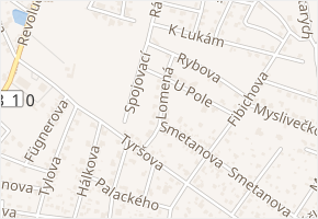 Lomená v obci Šestajovice - mapa ulice
