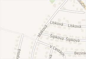 Maková v obci Šestajovice - mapa ulice
