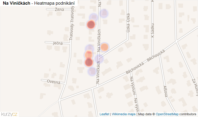 Mapa Na Viničkách - Firmy v ulici.