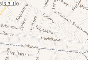 Palackého v obci Šestajovice - mapa ulice