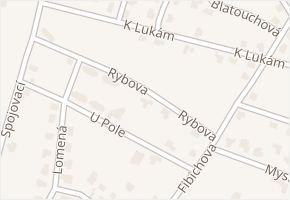 Rybova v obci Šestajovice - mapa ulice