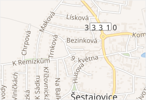Slepá v obci Šestajovice - mapa ulice