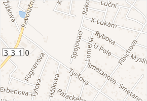 Spojovací v obci Šestajovice - mapa ulice