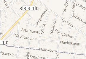 Tylova v obci Šestajovice - mapa ulice