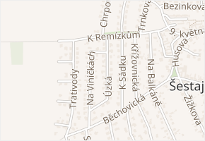 Úzká v obci Šestajovice - mapa ulice