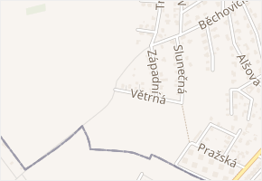 Větrná v obci Šestajovice - mapa ulice