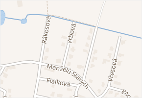 Vrbová v obci Šestajovice - mapa ulice