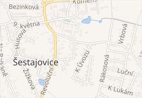 Zahradní v obci Šestajovice - mapa ulice