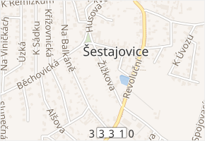Žižkova v obci Šestajovice - mapa ulice