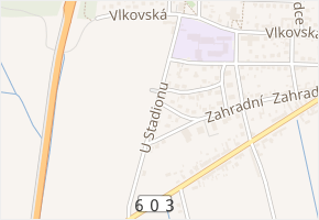 U stadionu v obci Ševětín - mapa ulice