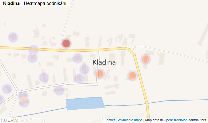 Mapa Kladina - Firmy v části obce.