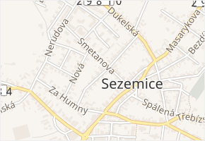 Komenského v obci Sezemice - mapa ulice