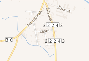 Lesní v obci Sezemice - mapa ulice
