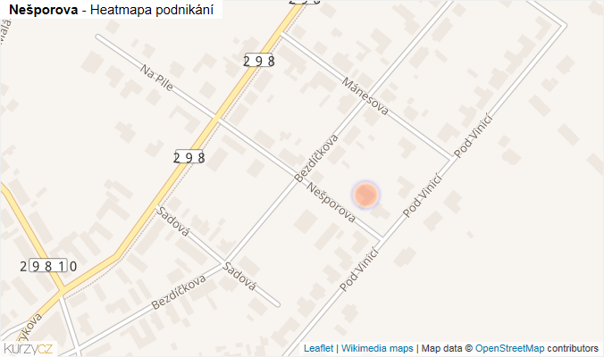 Mapa Nešporova - Firmy v ulici.