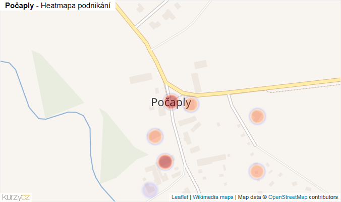 Mapa Počaply - Firmy v části obce.