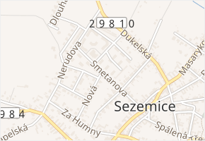 Smetanova v obci Sezemice - mapa ulice
