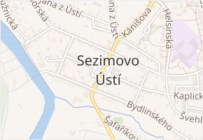 Husovo náměstí v obci Sezimovo Ústí - mapa ulice
