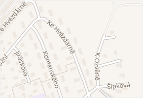 Ke Hvězdárně v obci Sezimovo Ústí - mapa ulice