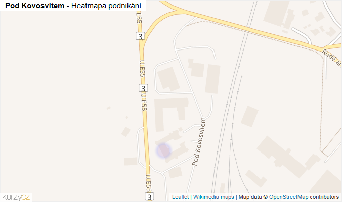 Mapa Pod Kovosvitem - Firmy v ulici.