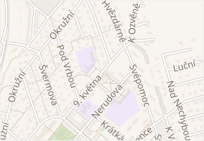 Školní náměstí v obci Sezimovo Ústí - mapa ulice