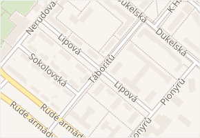 Táboritů v obci Sezimovo Ústí - mapa ulice