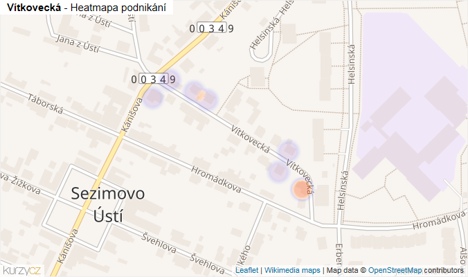 Mapa Vítkovecká - Firmy v ulici.