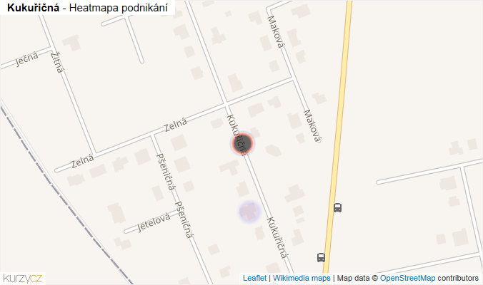 Mapa Kukuřičná - Firmy v ulici.