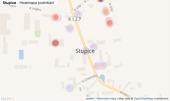 Mapa Stupice - Firmy v části obce.